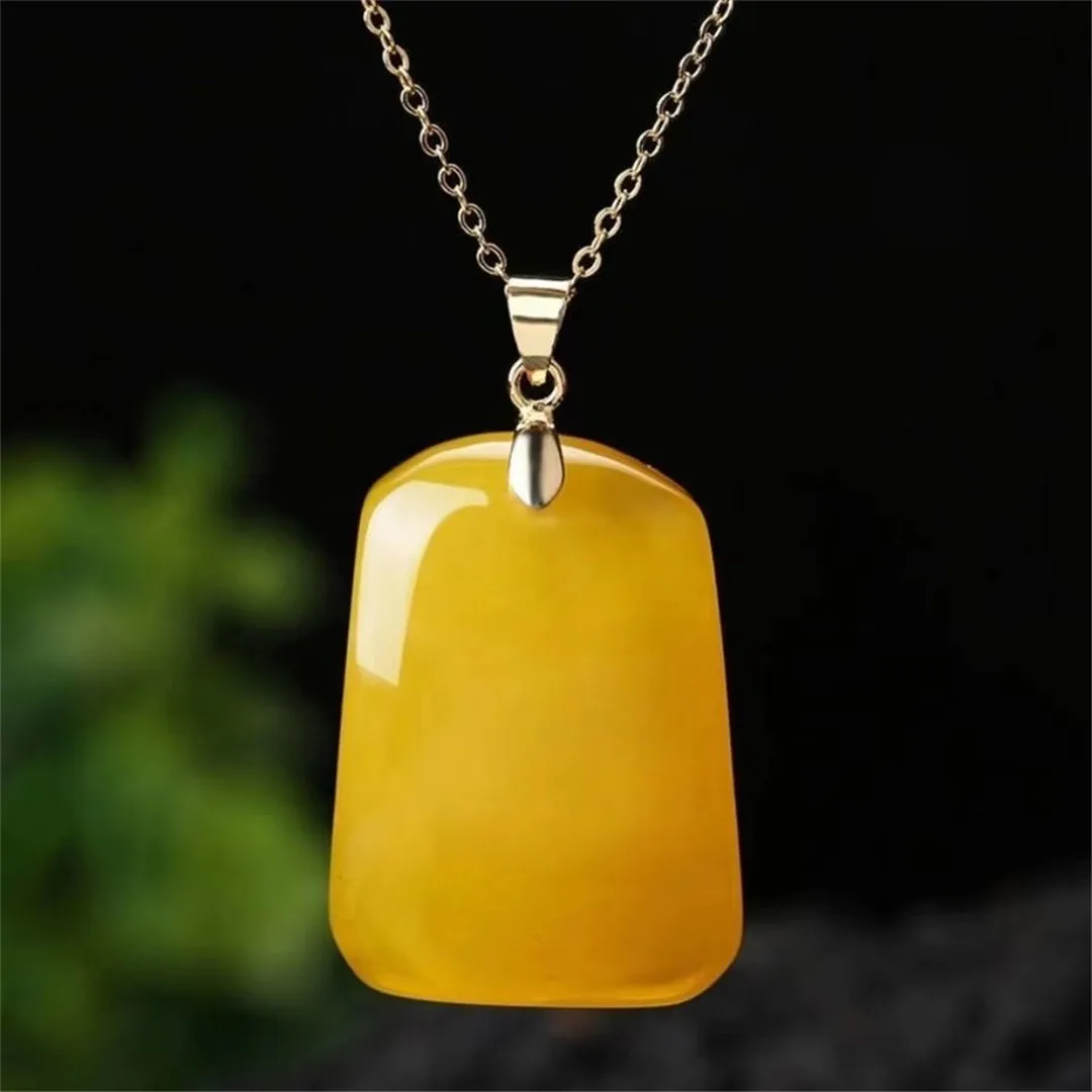 Natural Amber Pendant Necklace Jewelry For Woman Man Healing Beauty Luck Gift Silver Crystal Beads Reiki Gemstone Stone AAAAA