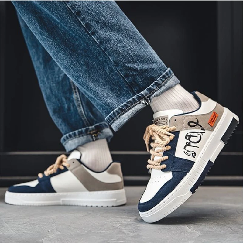 2024 Mode-Designer Schoenen Voor Heren Casual Dikke Zool Sneakers Veterschoenen Student Sneakers Heren Gevulkaniseerde Schoenen Zapatillas Hombre