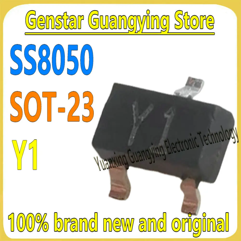 (50 pieces) SS8050 S8050 Markings: Y1 J3Y SOT-23 Power Transistor High-Current Transistor 100% Brand New