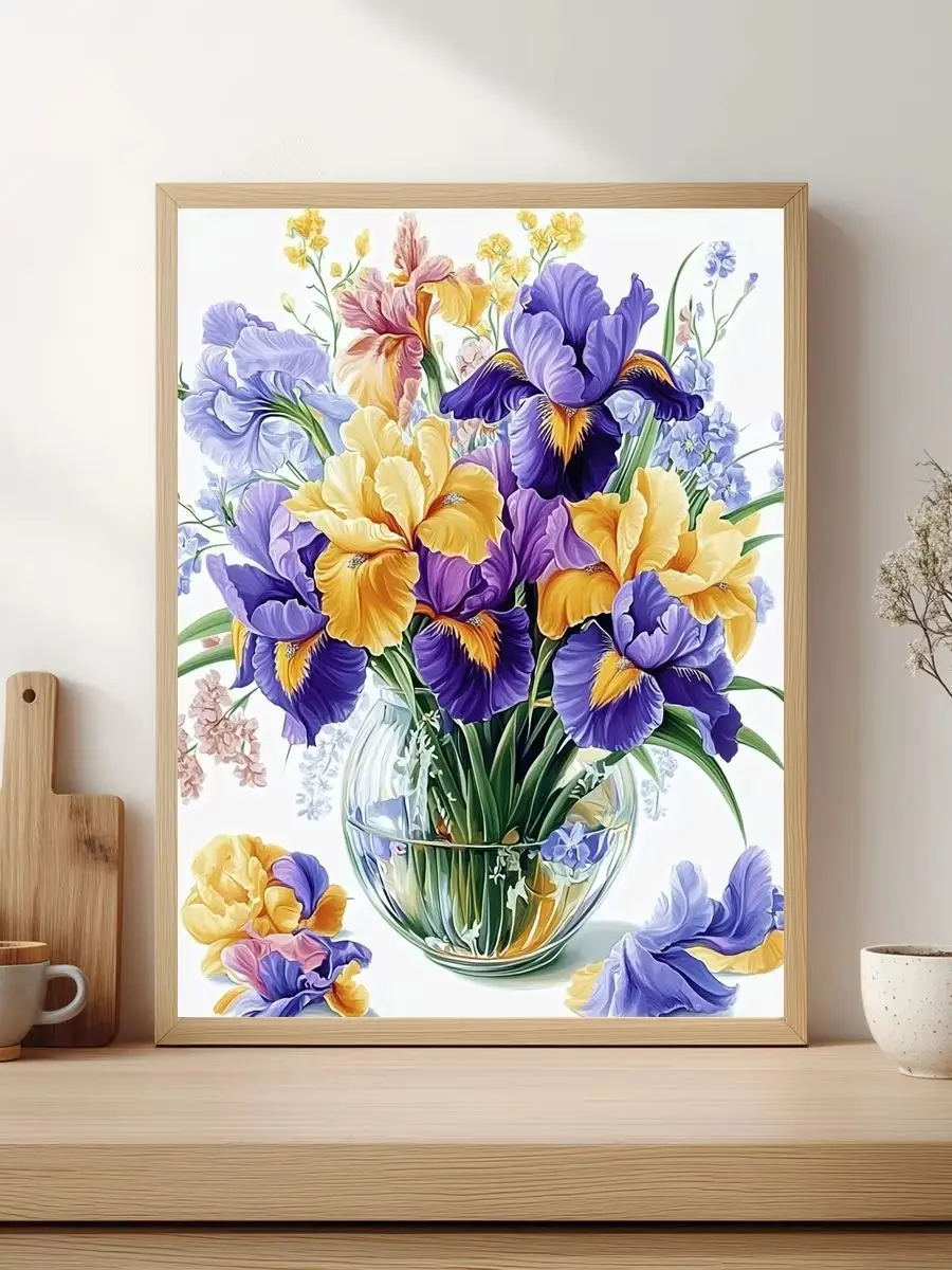 1 Stück 30x40cm/11,8x15,7 Zoll, 11Ct/14Ct Kreuzstich-Set, DIY Valentinstagsgeschenk, Stickerei-Set für Festlichkeiten, Blumen – Detail 1