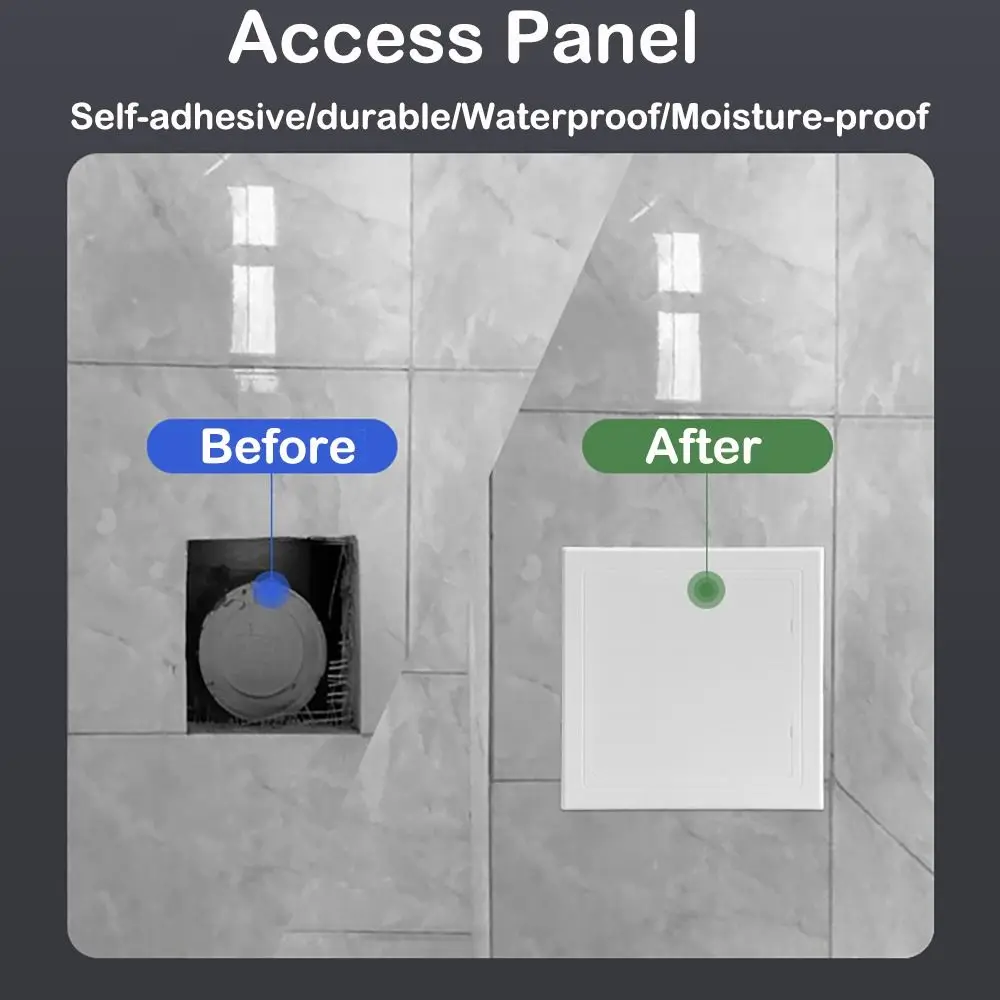 Inspection Port Self-adhesive Access Panel Door Plastic Removable Inspection Hole White Hinged Access Hatch Doors Wall Ceiling