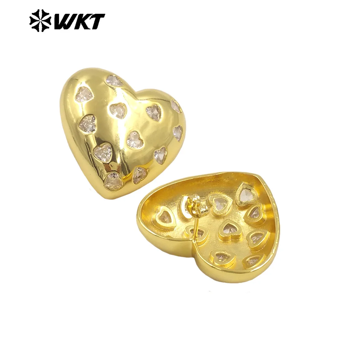 

WT-ME114 Heart Yellow Brass Earring 18K Gold Plated For Women Or Best Friends Anniversary Gifts