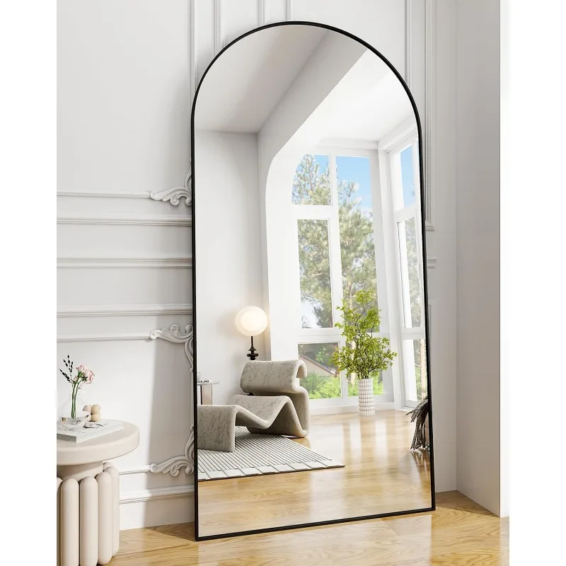 Gold Large Floor Mirror with Aluminum Alloy Frame Standing Hanging or Leaning Wall-Mounted Mirror, Vanity Mirror