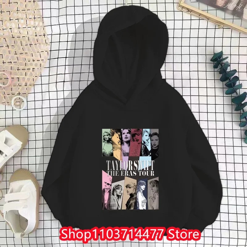 New Spring and Autumn Boys and Girls Hooded Top 4-14 Year Old Children's Fashion Leisure Hooded Top TAYLOR SWIFT Top+pants