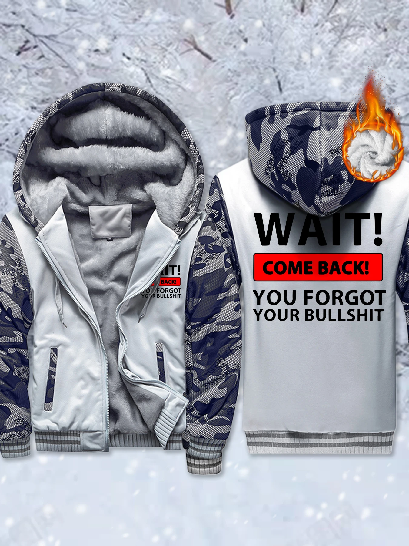 

Wait Come Back You Forgot Утепленные флисовые куртки мужские теплые мягкие толстовки с капюшоном зимняя удобная верхняя одежда на молнии с карманами Oversize Veste