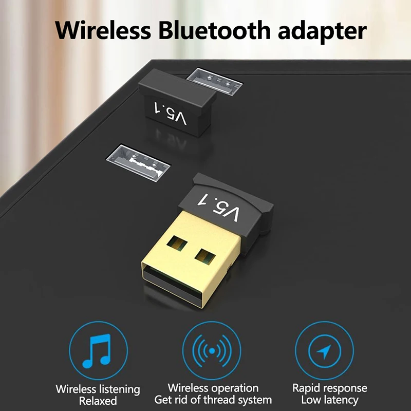 Wireless USB Bluetooth 5.1 Adapter Bluetooth Transmitter Music Receiver Adapter for PC Laptop