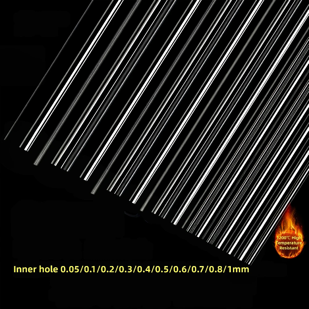 10mm Length Quartz Glass Capillary Tube Silica Single-Bore Thick-Walled  Glass Capillary Tube 1200 Degree Temperature Resistance