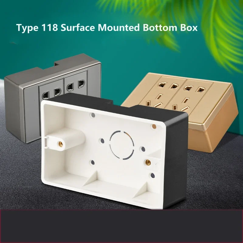 118 Type Surface Mounted Socket Switch Bottom Box Thickened Material General Two-bit Three-bit Junction Box