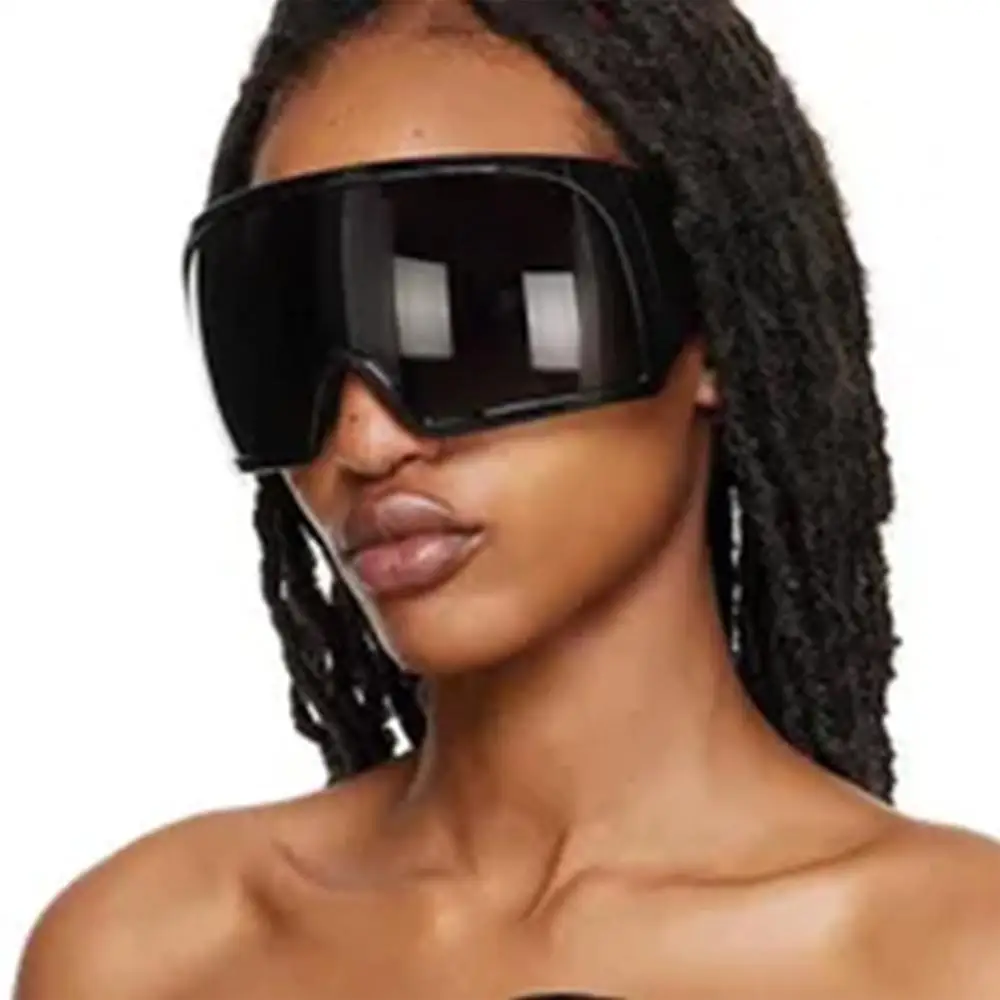 1PC Oversized Punk One-piece Sunglasses Goggle New Women Men Luxury Sun Glasses Female Surround Shades 2000'S Eyewear