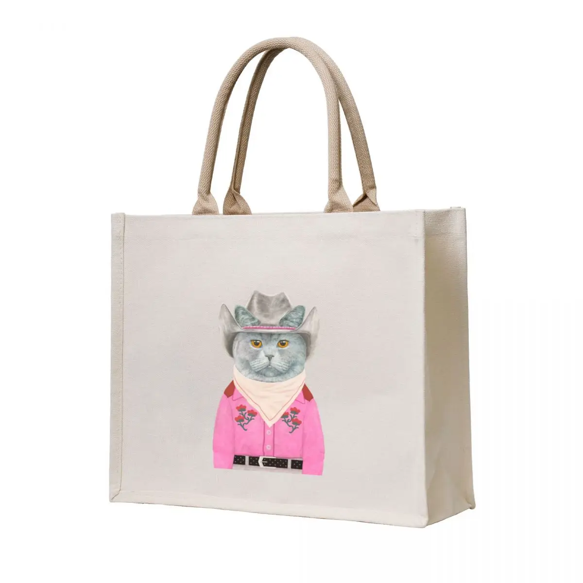 

British Shorthair Cowboy Cat Tote Bag Canvas bag Shopper handbag Canvas