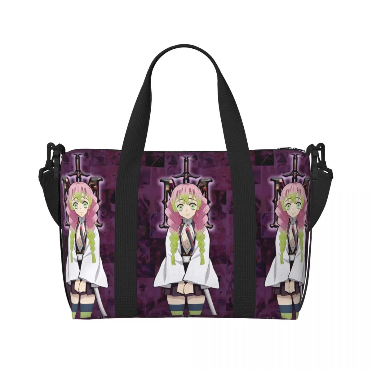 

Пляжная сумка D-Demons Slayers для женщин, очень большая, для спортзала, с изображением классических персонажей японского аниме, дорожная сумка для покупок