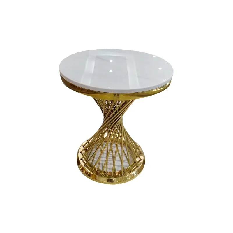 Living room home furniture round center table marble coffee tables modern luxury golden coffee table