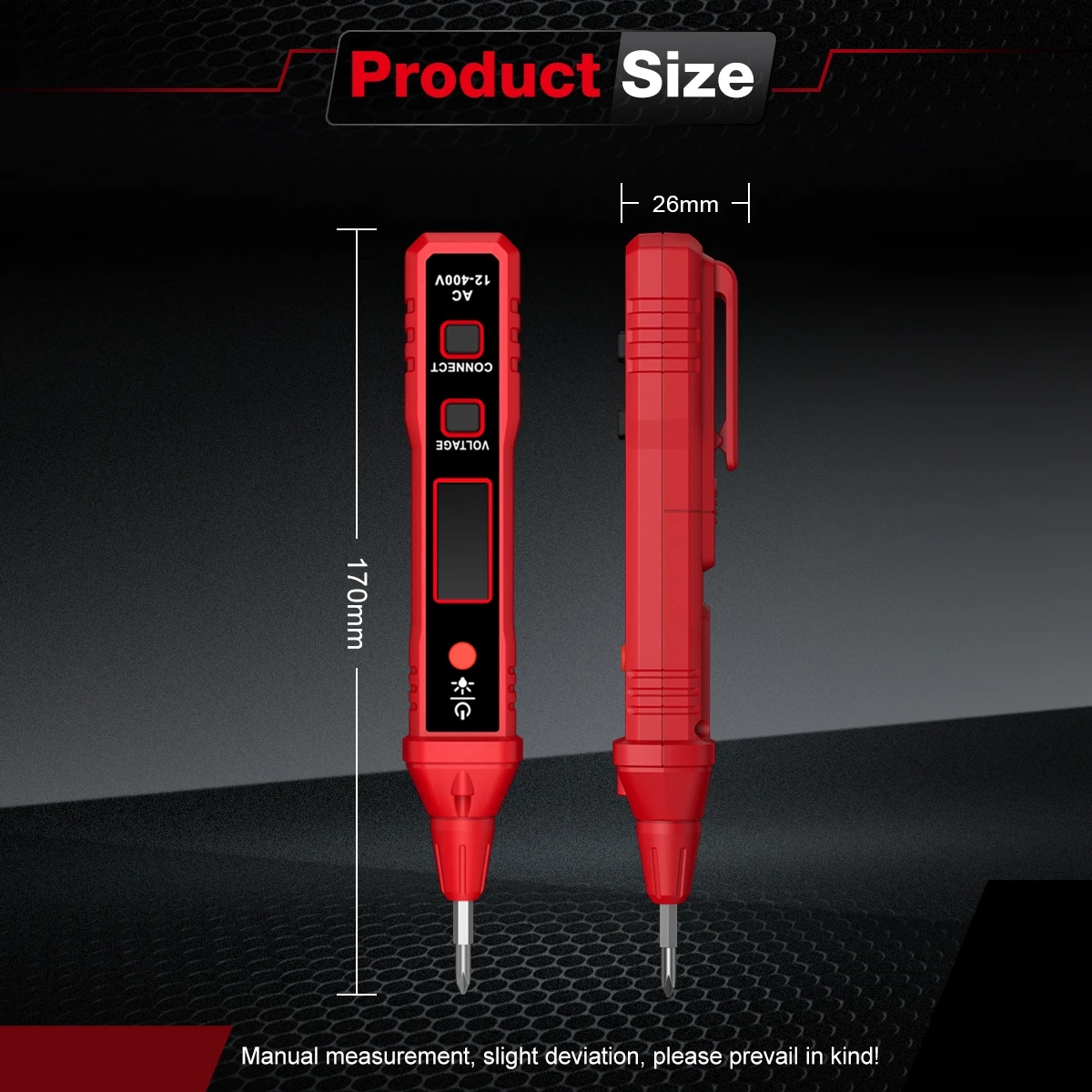HABOTEST HT91A Berührungsloser AC-Spannungsprüfer Digitaler Spannungsdetektor Elektrischer Teststift Spannungsprüfstift – Detail 5