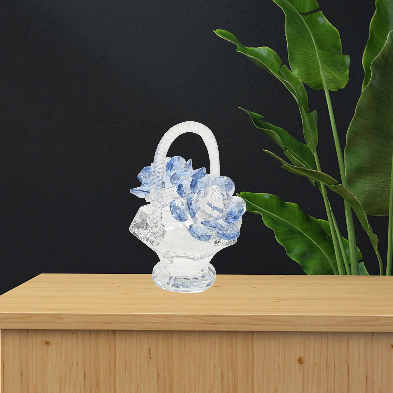 

Crystal Flower Basket Creative Crystal Decor Home Office Living Room Tabletop Decoration Home Decoration