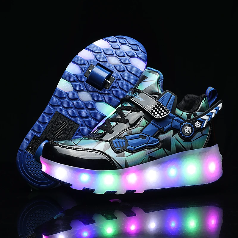 

2-Wheel Roller Sneakers (Girls): Light-Up Invisible Roller Skates, Kids' Sports Shoes with Hidden Wheels
