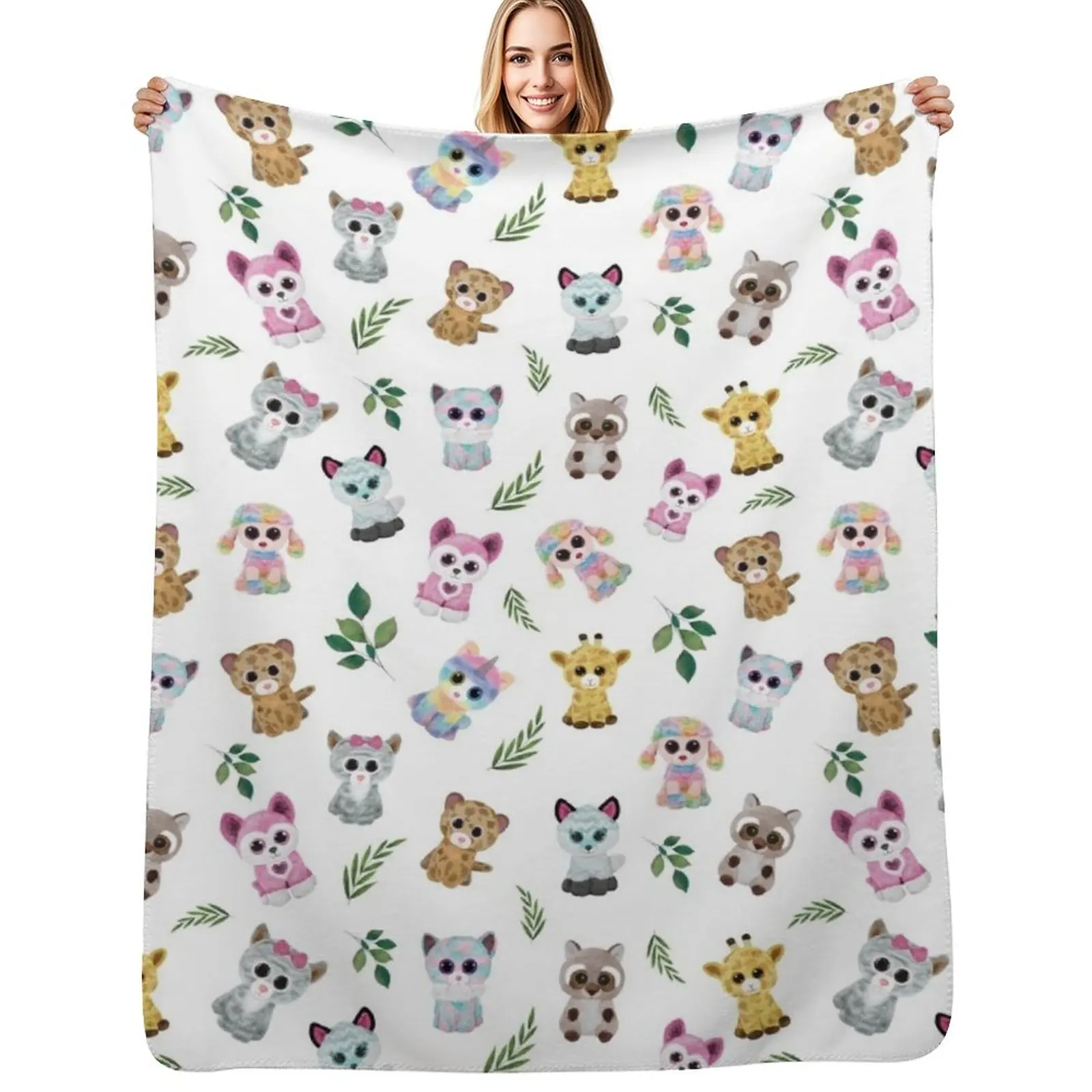 

Beanie Boo Throw Blanket Soft Flannels Single Plush Blankets