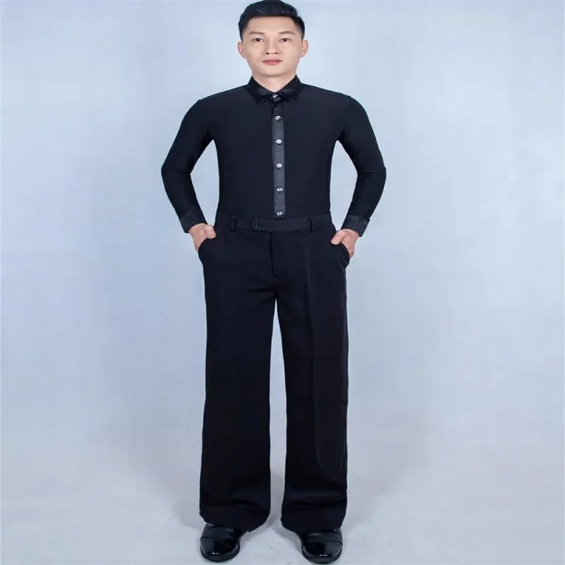 Nouveauté hommes Jazz/danse latine casseroles couleur noire femmes pantalons de danse de salon vêtements de danse un bouton pratique/pantalon de Performance