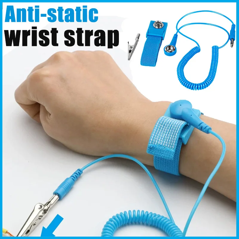 Antistatic Anti Static ESD Wristband Wrist Strap Anti-Static Hand Rope Discharge Wire Cables For Electronics Repair Work Tools
