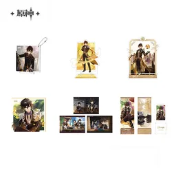 Sunsyea Official Genshin Impact Merch From miHoYo Liyue Zhongli Series Colord Board Cards Coaster Brooch Bracelet Phone Standee