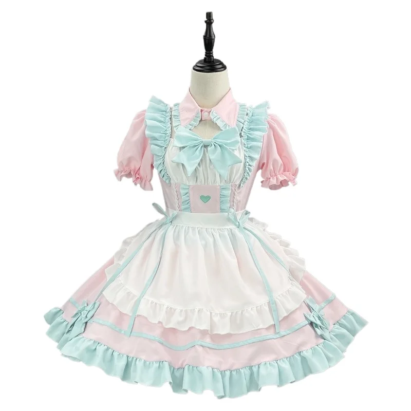 

Lolita Maid Cosplay Costume Dress Kawaii Soft Girl Cafe Waitress Uniform Anime Princess Set with Apron Halloween Party Outfits