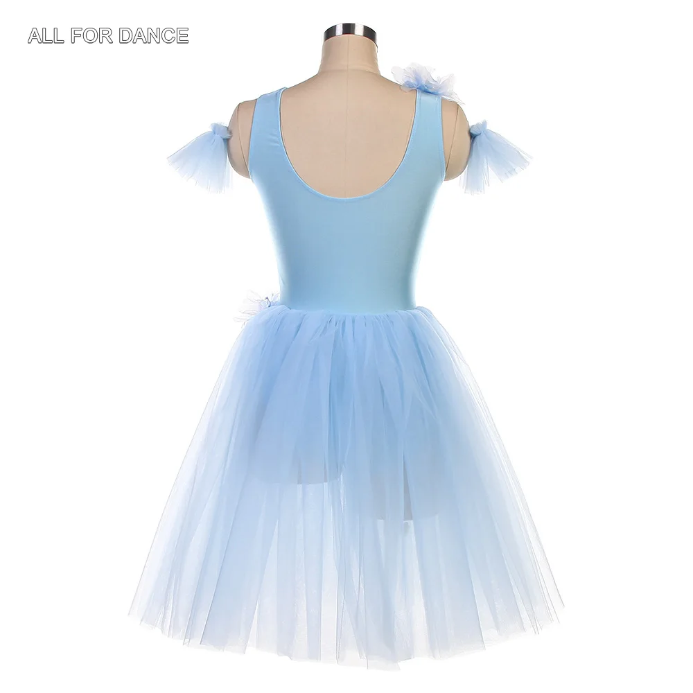 26057 Sky Blue Spandex Bodice with Layers Soft Tulle Tutu Skirt Adult Girls Romantic Ballet Costumes Stage Performance Dancewear