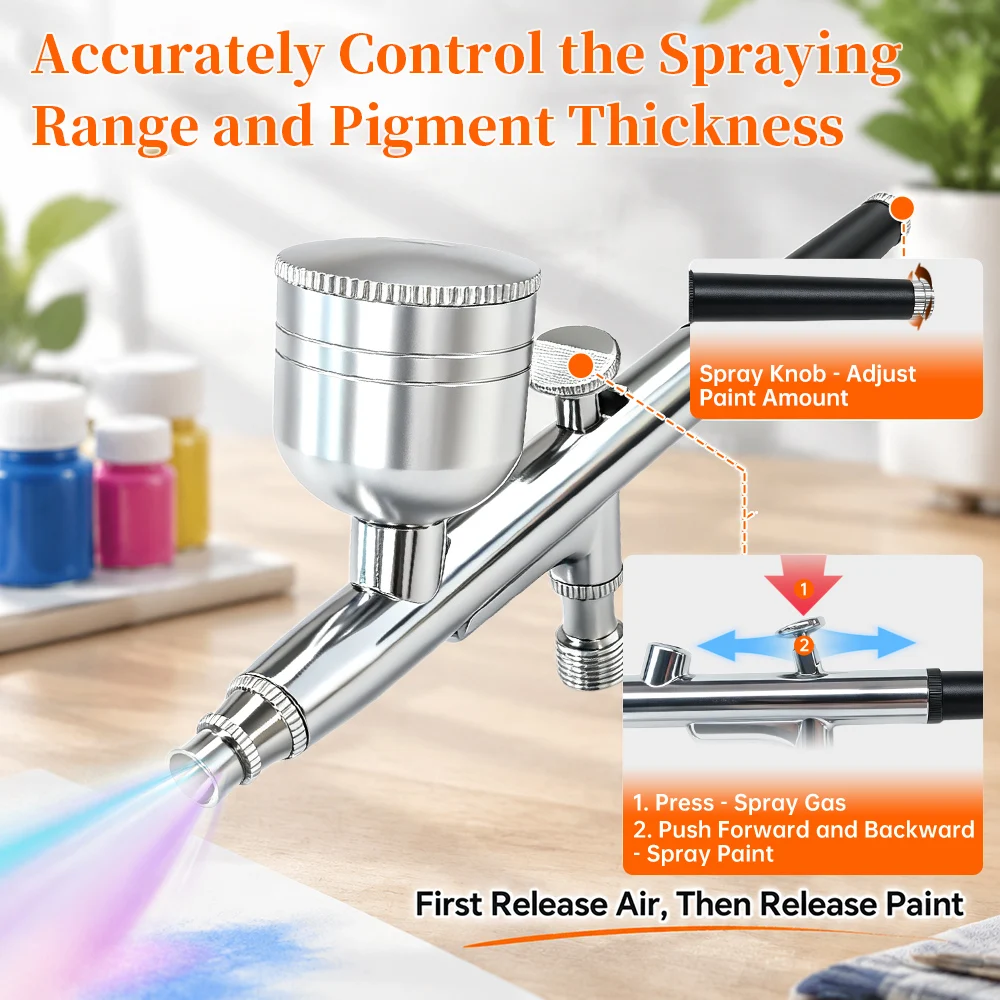 GOYOJO GIA10L Portable Mini Air Compressor Airbrush Kit Airbrush Paint Spray Wireless Air Brush Painting Body Painting