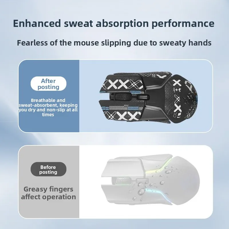 

For SteelSeries Rival 650/600 Mouse Kit - Premium Anti-Slip Sweat Pads Back/Side Protection Decals