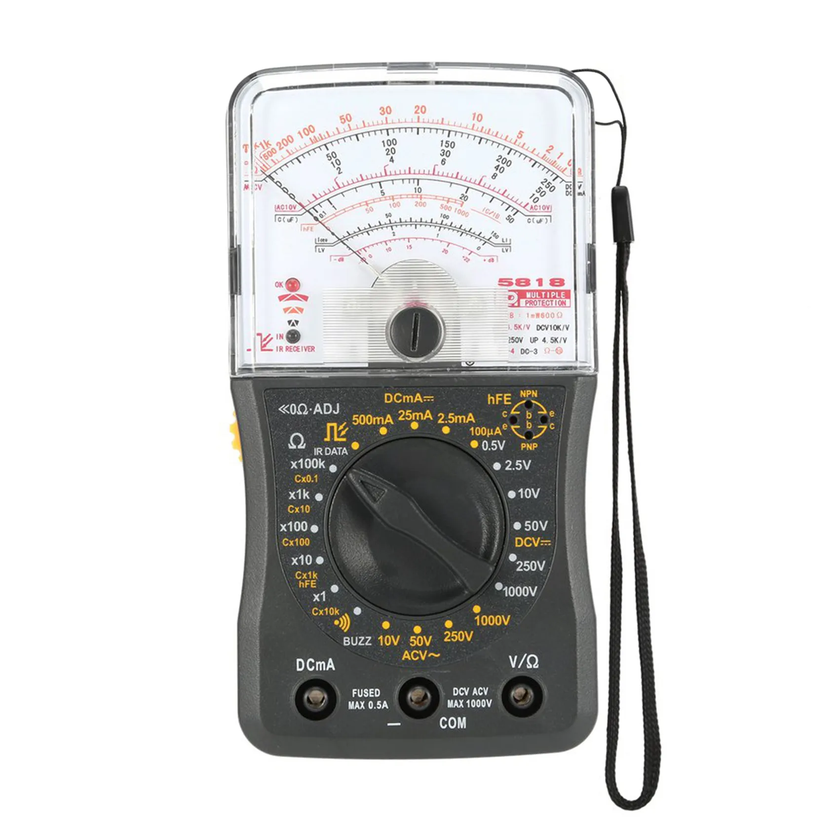 

High Precision Mini Handheld Analog Multimeter AC/DC Voltmeter Ammeter Resistance Continuity Capacitance Diodes Tester