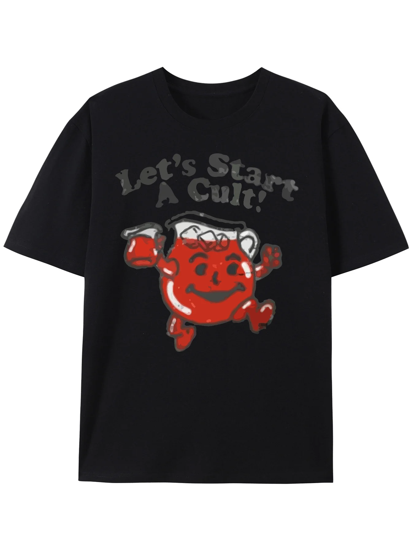 

Men's T-shirt Pure cotton Let's start a cult T-shirt men cute Meme graphic T-shirt Harajuku y2ko collar short sleeve unisex