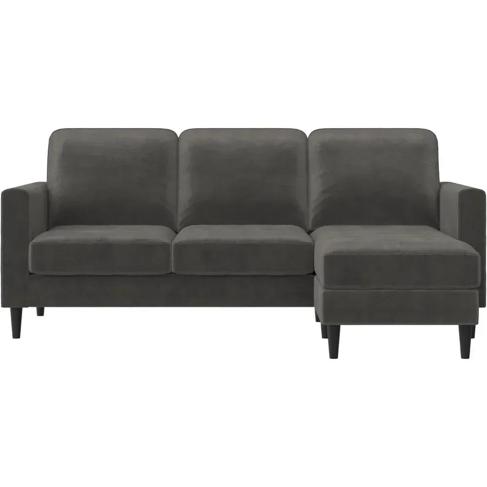 Cosmopolitan Cosmoliving Strummer Reversible Sectional Couch Sofa, Light Gray, stylish & versatile for any living space