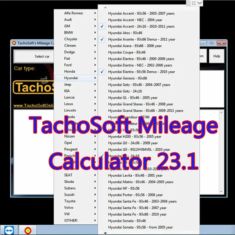 Latest 2024Hot TachoSoft Mileage Calculator software 23.1 mileage correction software Full Version Support Many Car Brands