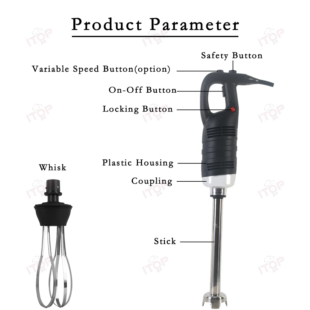 ITOP-batidora de mano de 650W, mezclador de alimentos de inmersión, de gran capacidad, duradero, comercial, para helados y Gelato