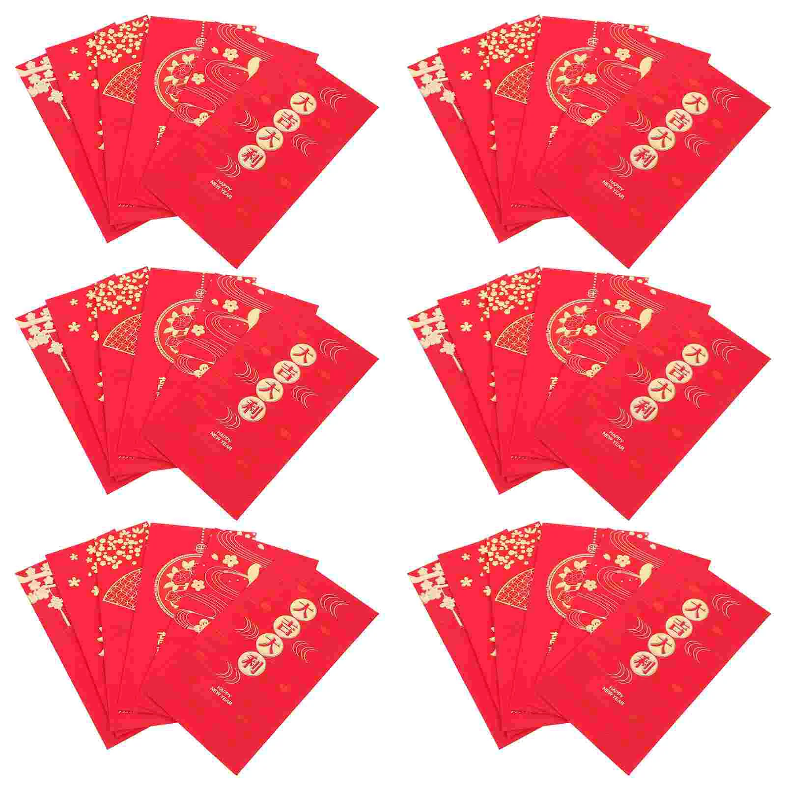 36 Pcs Envelope 2020 Red Envelopes Money Chinoiserie Christmas Decor Colorful Ornaments for New Year Chinese Style