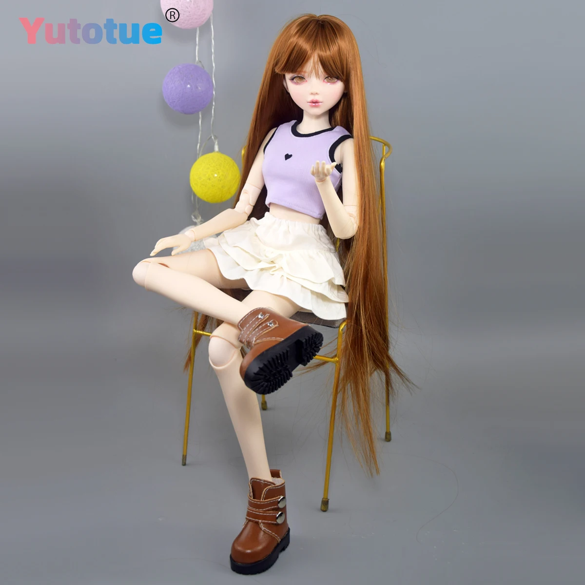 YUTOTUE 56 سنتيمتر ارتفاع دمية أنثى جميلة كبيرة BJD دمية لعبة ماكياج مرسومة باليد نابض بالحياة