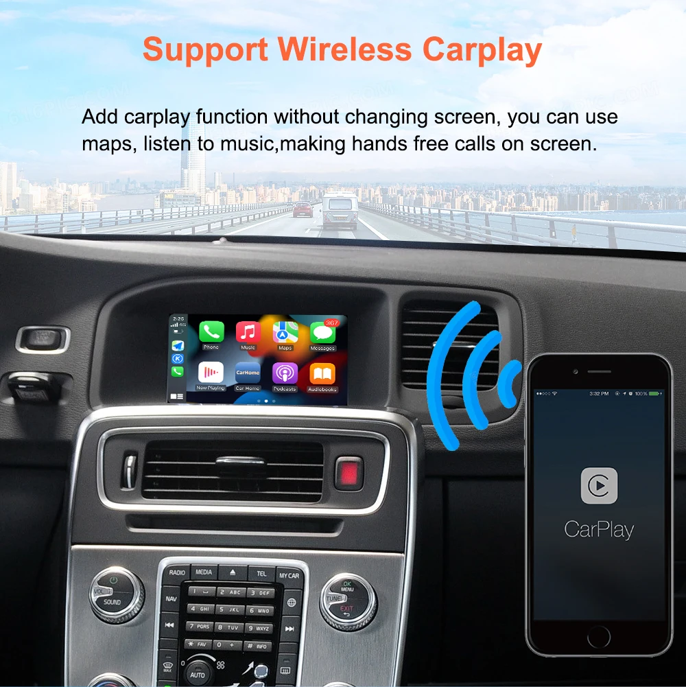 Bonroad Wireless CarPlay Android Auto OEM-Bildschirm-Upgrade-Decoder-Box für Volvo XC60 V60 V40 S60 2015-2019 mit 7-Zoll-Bildschirm Airplay – Detail 5