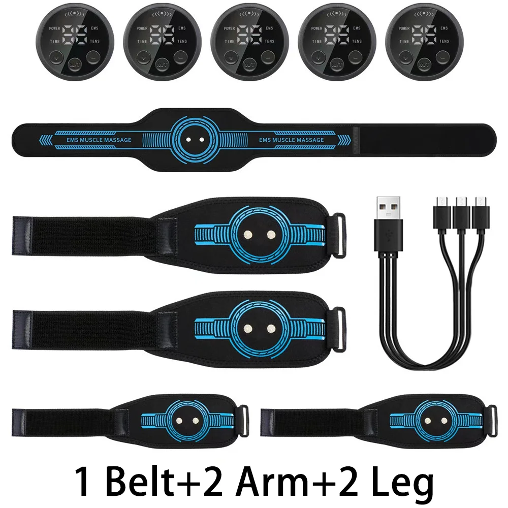 EMS Riem Massage Set Abdominale Fitness Apparaat Intelligente Riem Full Body Spierstimulatie Trainer USB Opladen Versie