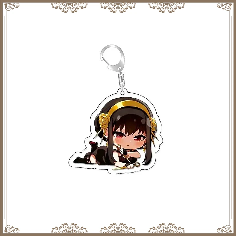 Spy Family Anya Yor Loid Forger Cartoon Acrylic Keychain Anime Keyring Bag Tag Manga Collections Bag Tag view 4