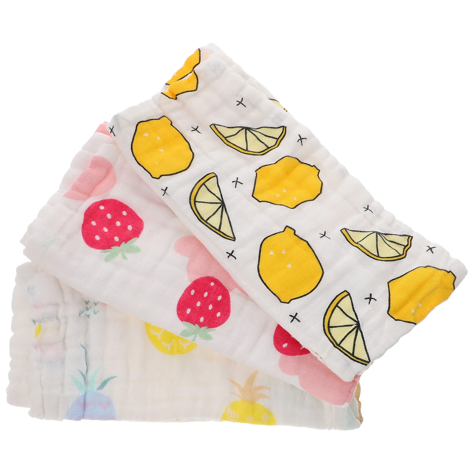 

3 Pcs Baby Towels Cotton Washcloths Newborn Bath Wiping Soft Absorbent Burp Cloths Infants Face Towels Girls Boys