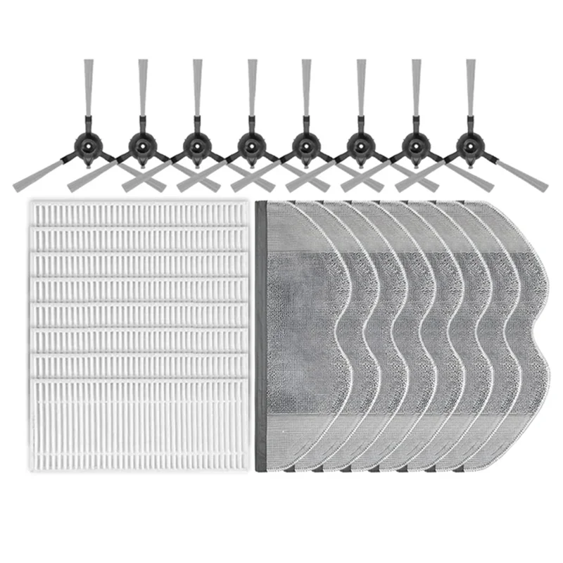 AT51-Accessory Set Compatible For Xiaomi Robot Vacuum E5 C108 Side Brush Mop Filter Replacements