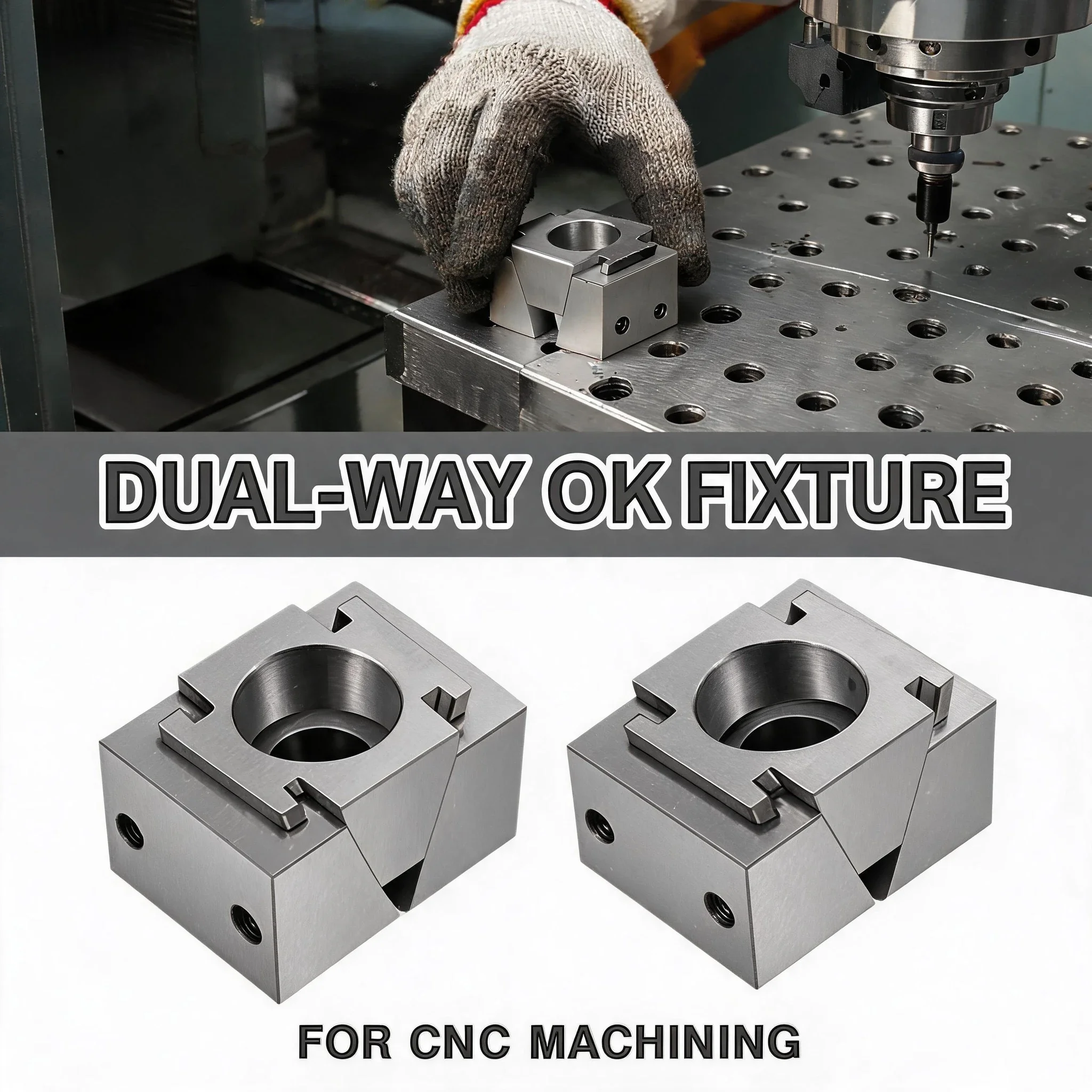 Modular High Precision CNC M6 M8 M10 M12 M14 M16 Bench Vise OK Vise Wedge Clamps Single Bilateral Vise For Industrial Machining