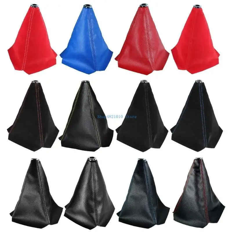 

T3LF Universal Car Black PU Leather Shifter Boot Cover Gaiter Gear Manual Shifter