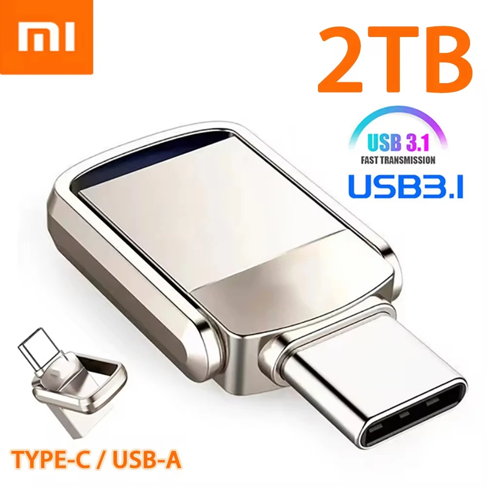 Xiaomi U Disk 2TB 1TB USB 3.1 Type-C Interface 256GB 128GB 512GB Mobile Phone Computer Mutual Transmission Portable USB Memory