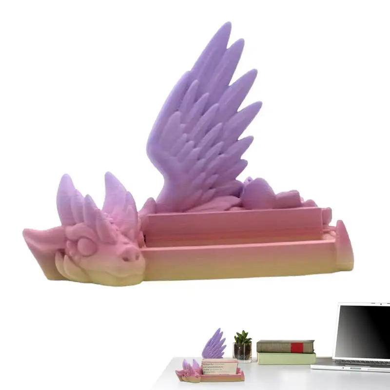 

Business Card Holder Display 3D Printed Dragon Design Card Holder For Desktop Vivid Decorative Desktop Ornaments Multifunctional