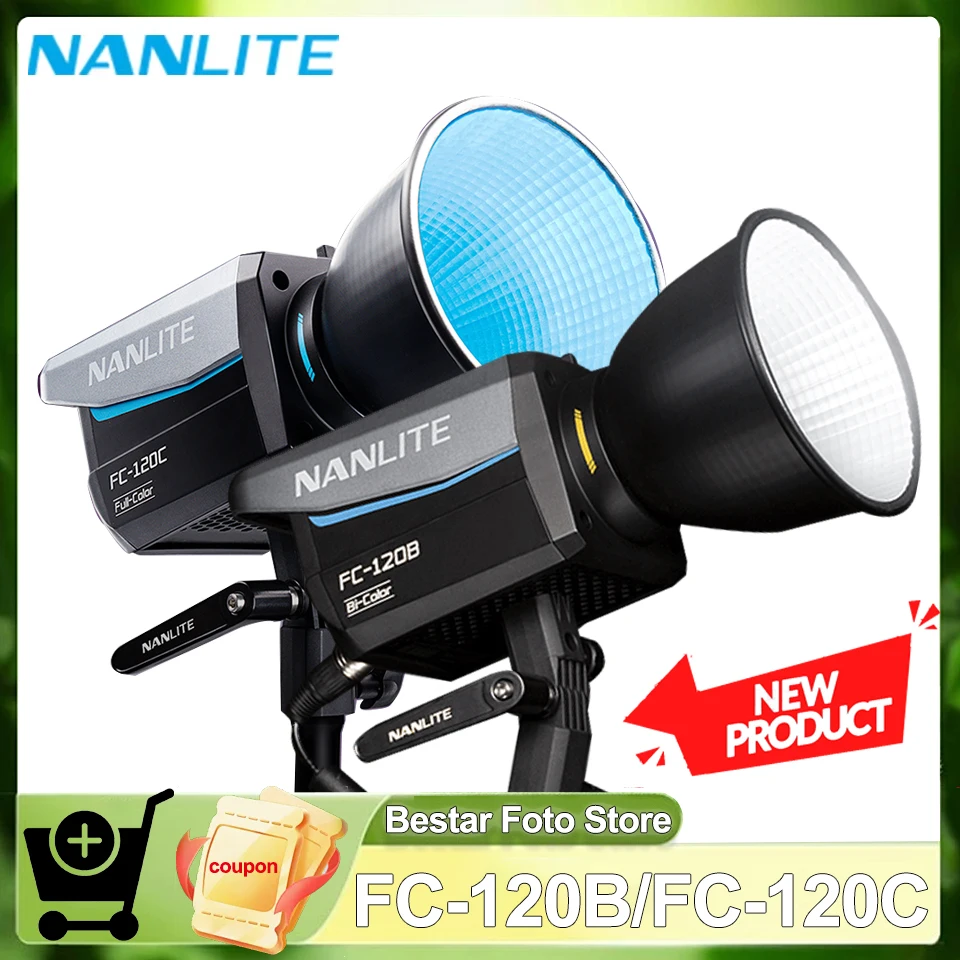 Nanlite FC-120B FC-120C LED Video Spot Light Highlight Brightness Studio Photography Fill Lamp with NANLINK APP Control CRI 95