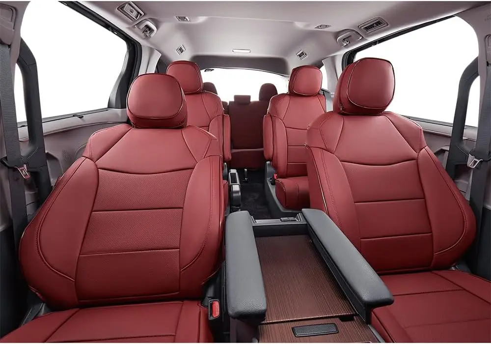 

EKR Custom Fit Car Seat Covers for Toyota Sienna 2021-2026 LE XLE 8 Seats 2nd Row 4/2/4 Split Three Row Seat Protector