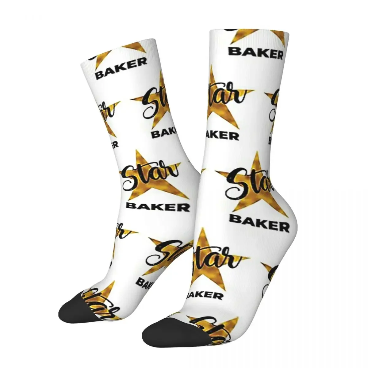 Baker Gold Socks Harajuku Super Soft Stockings All Season Long Socks Accessories for Man's Woman's Gifts