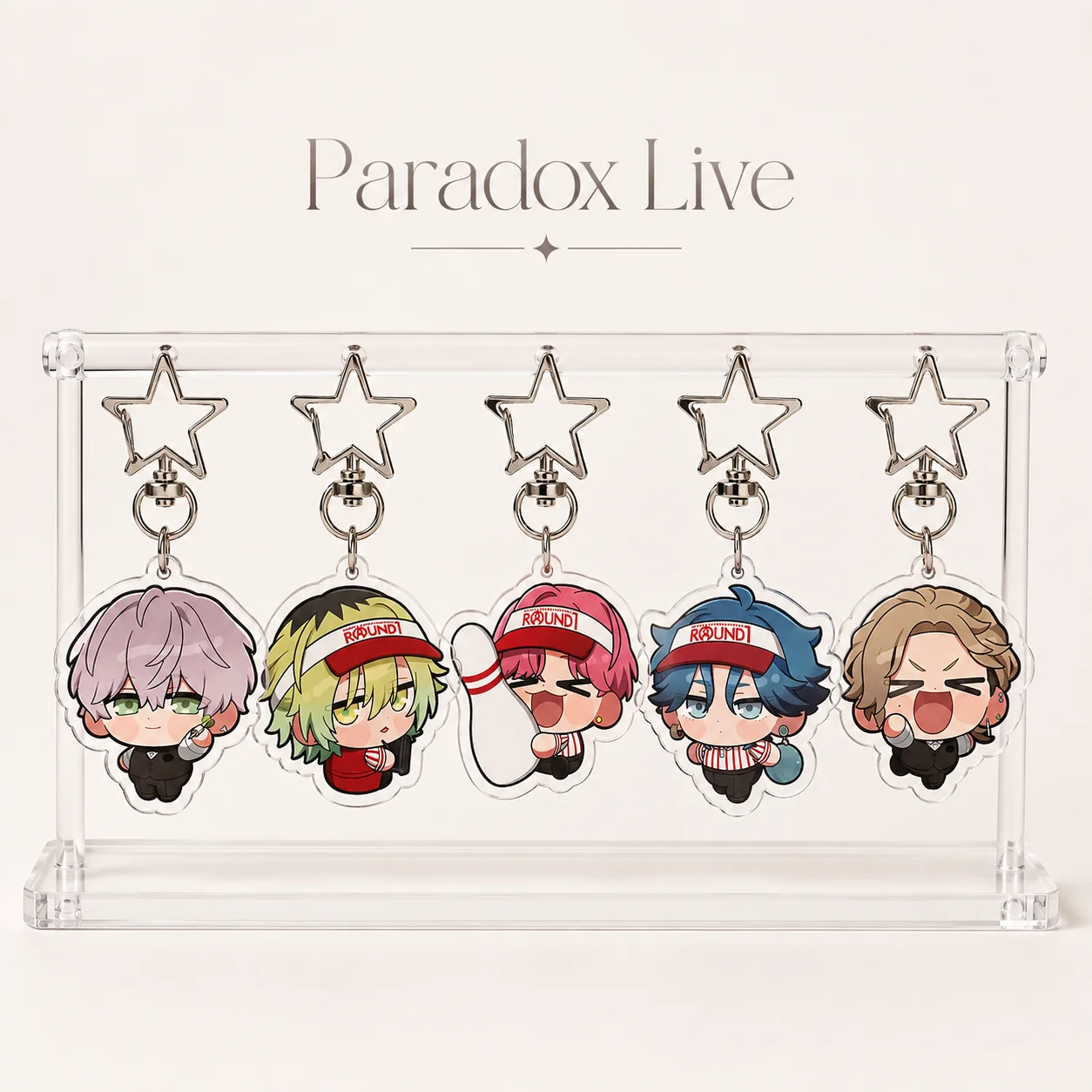 Брелок-подвеска Paradox Live Sports Visor Star Clasp Q Chibi из акрила с персонажем в стиле хип-хоп, коллекционный аксессуар для фанатов, кольцо для ключей