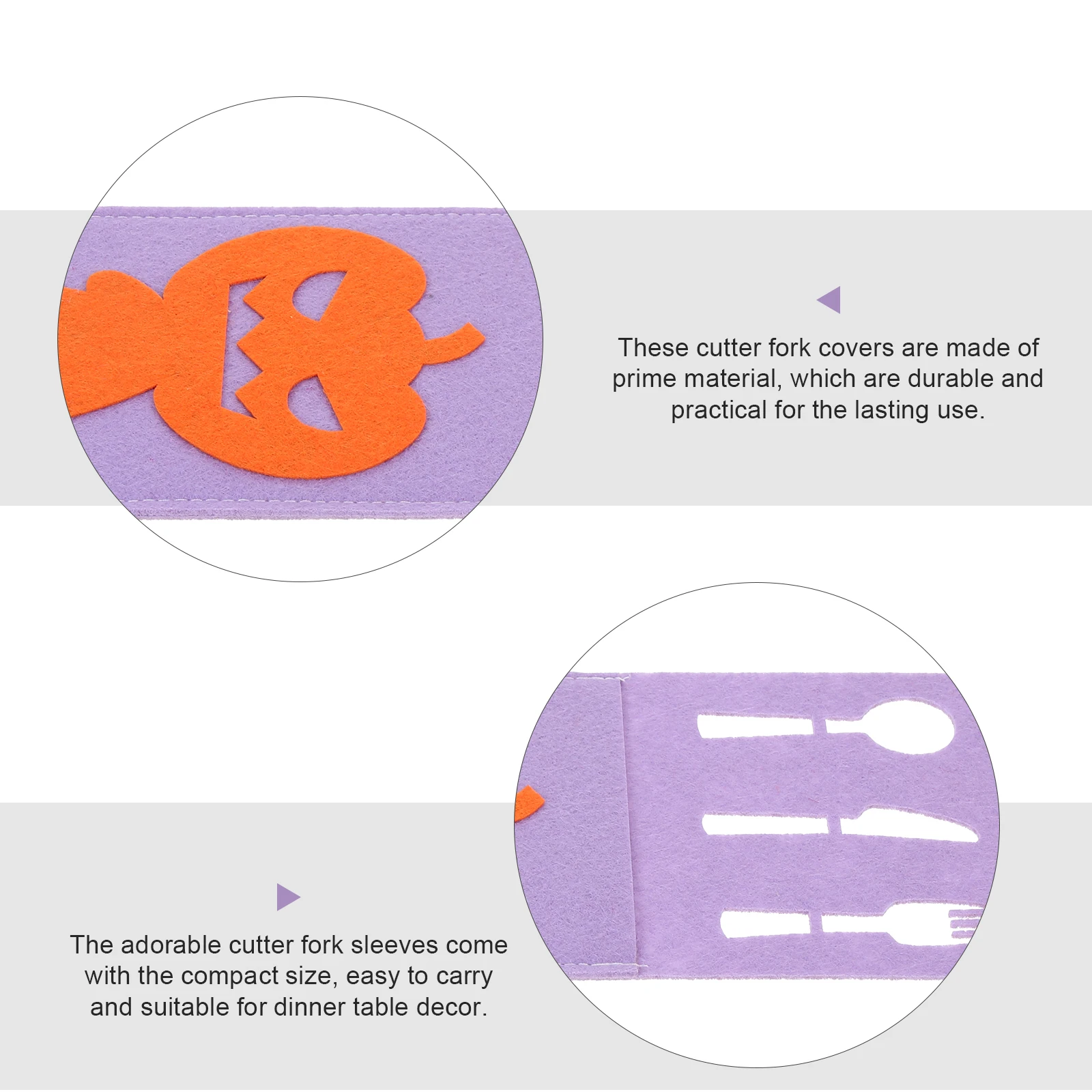 

4 Pcs Halloween Cutlery Holders Pumpkin Knife and Fork Bag Home Decor Serving Utensils