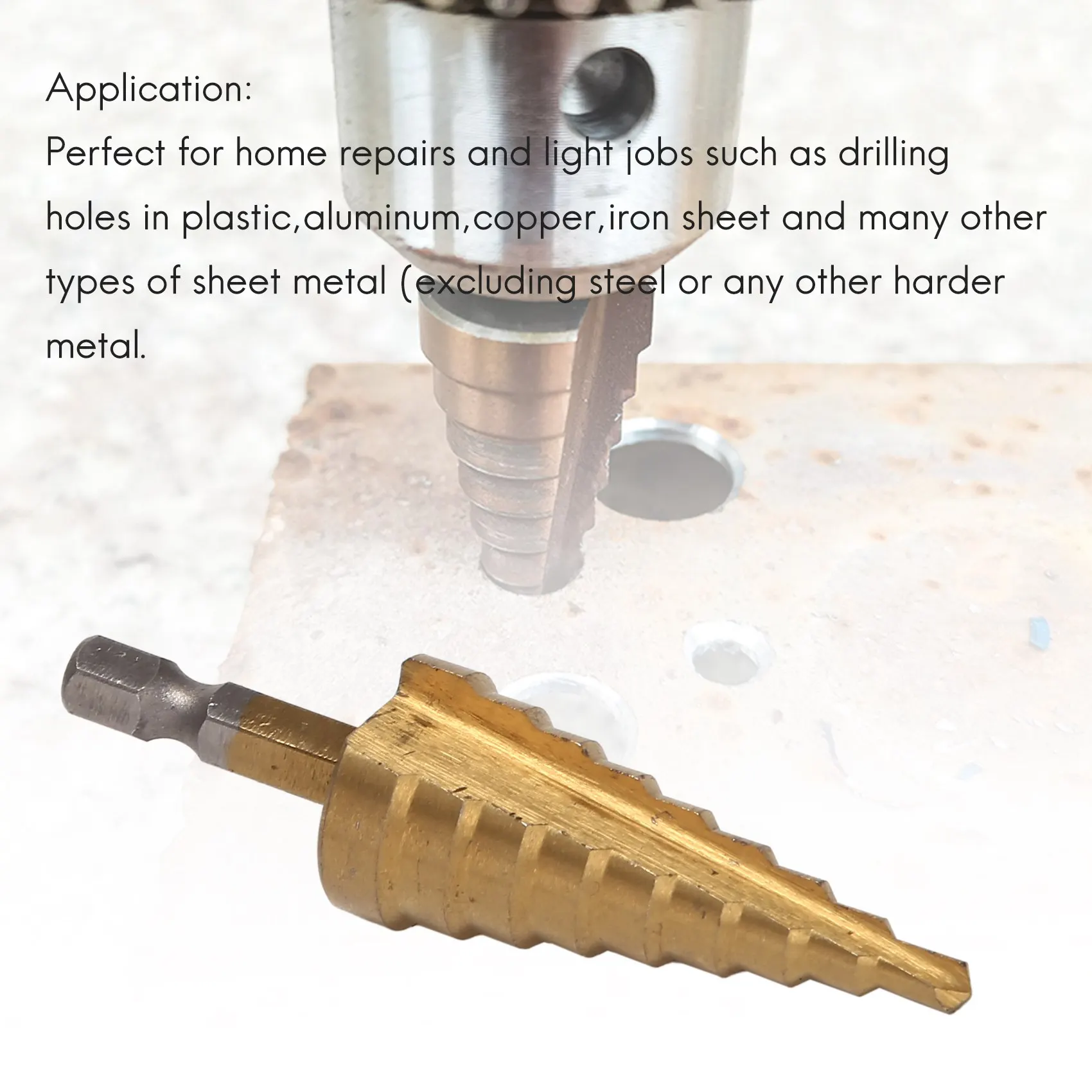 

3Pcs Step Drill Bit Set with Center Punch,4-12mm/4-20mm/4-32mm Drill Bits Set for Sheet Metal Hole Drilling