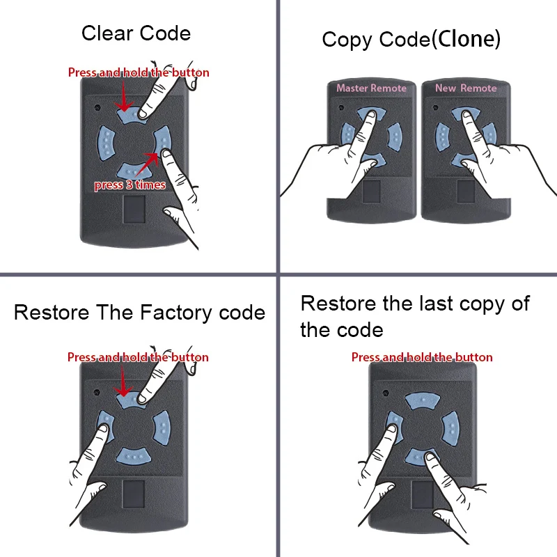 HORMANN Garage Door Remote Control 868MHz Clone HORMANN HSM4 HSM2 HSE2 HSE4 HS1 HS2 HS4 HSZ1 HSZ2 HSP4C Gate Remote Control